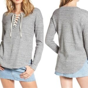Splendid Heather Gray Waffle Knit Top